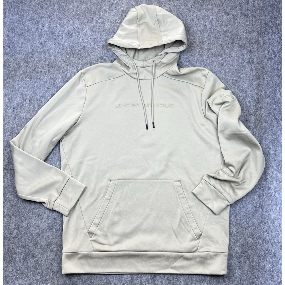 Under Armour Men's Performance Hoodie Sweatshirt Loose Fit Tan Casual Size M